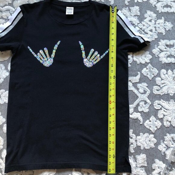 PINK Victoria's Secret, Black Limited Edition T-shirt, Size: XS - Picture 6 of 6